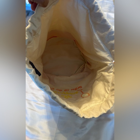 HYP‎ Canvas  Backpack “Sip Happens It’s Okay To Wine” Cream Orange - Picture 2 of 6